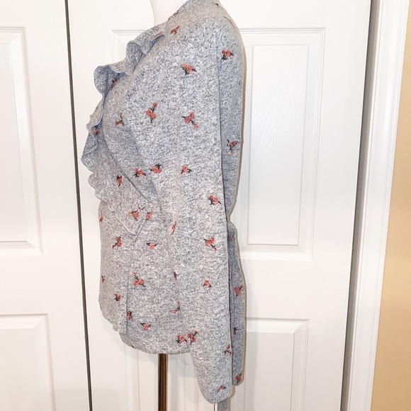 Altar’d State Floral Embroidered Wrap Sweater - Picture 3 of 5